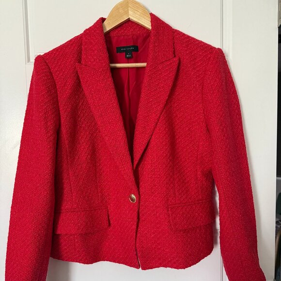 Ann Taylor Jackets & Blazers - Short tweed blazer in red